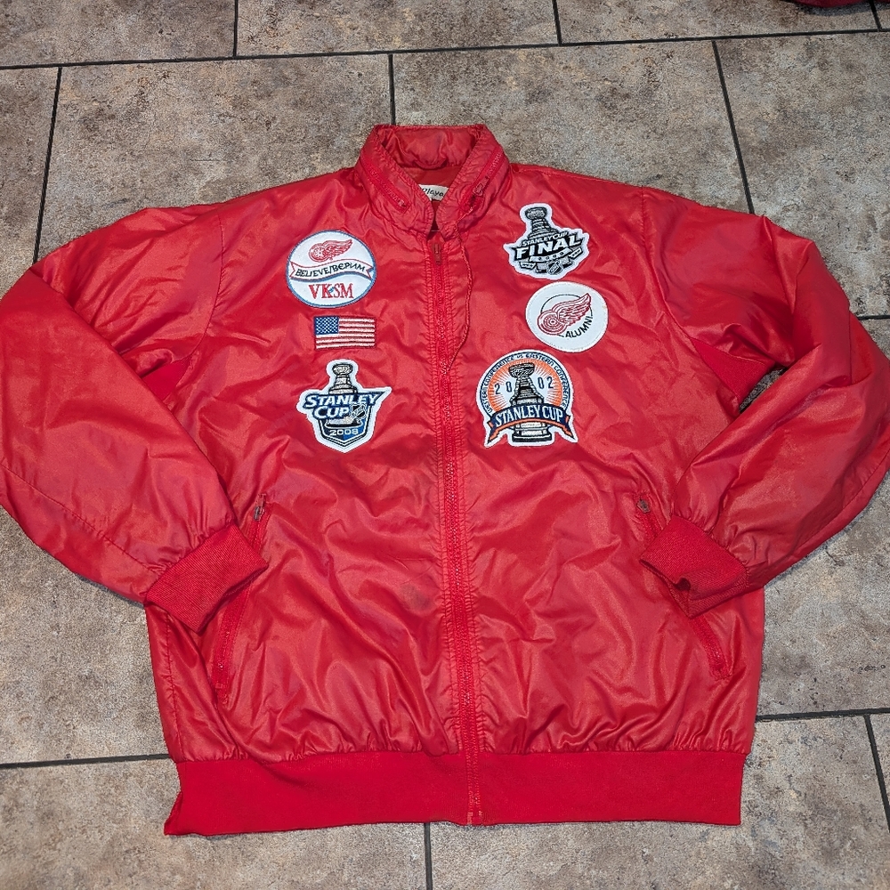 Detroit Redwings Jason Elliot Player Issued Alumni Jacket Rare One Of A Kind